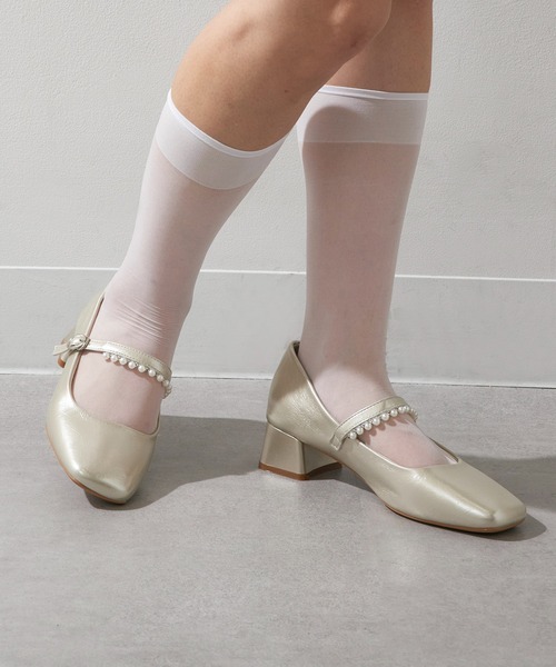 SETUP7（セットアップセブン）の「【SETUP7】パール付きストラップデザイン スクエアトゥシューズ　結婚式・二次会・披露宴・お呼ばれ・セレモニー・成人式 同窓会・女子会・2次会・謝恩会・パーティー・デート オケージョン・食事会・演奏会・発表会・記念日・七五三・お宮参り KNF-TP（パンプス・レディース・アイボリー/ゴールド/シルバー・38/37/36）」の14枚目の写真