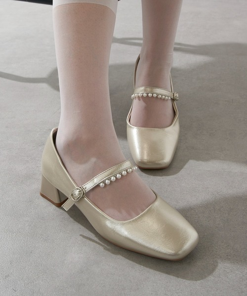 SETUP7（セットアップセブン）の「【SETUP7】パール付きストラップデザイン スクエアトゥシューズ　結婚式・二次会・披露宴・お呼ばれ・セレモニー・成人式 同窓会・女子会・2次会・謝恩会・パーティー・デート オケージョン・食事会・演奏会・発表会・記念日・七五三・お宮参り KNF-TP（パンプス・レディース・アイボリー/ゴールド/シルバー・38/37/36）」の15枚目の写真