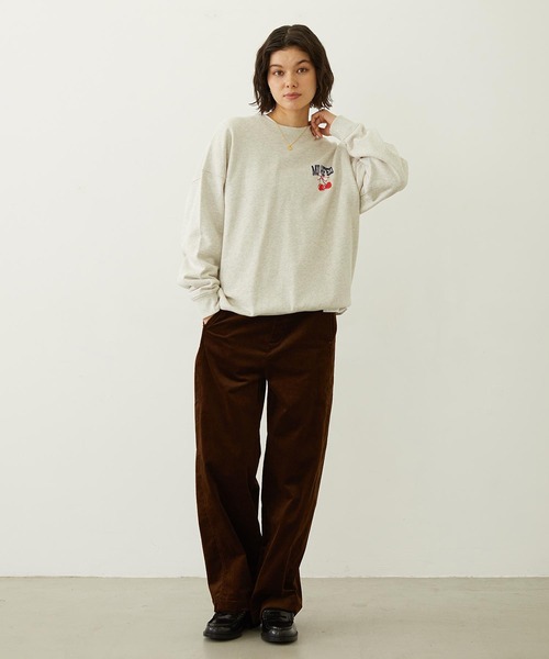 MILKFED.（ミルクフェド）の「RIBBON AND CHERRY SWEAT TOP（スウェット・レディース・ライトブルー/オートミール/チャコール・M/L）」の8枚目の写真