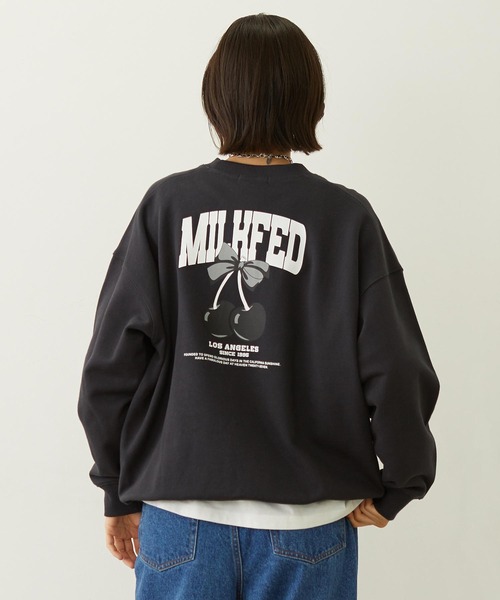 MILKFED.（ミルクフェド）の「RIBBON AND CHERRY SWEAT TOP（スウェット・レディース・ライトブルー/オートミール/チャコール・M/L）」の14枚目の写真