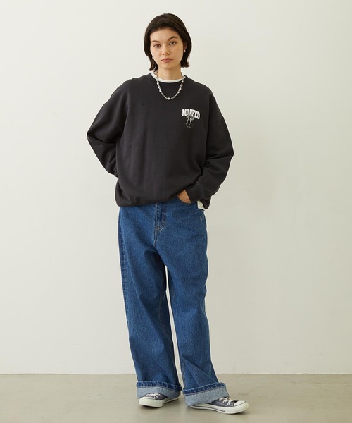 MILKFED.（ミルクフェド）の「RIBBON AND CHERRY SWEAT TOP（スウェット・レディース・ライトブルー/オートミール/チャコール・M/L）」の15枚目の写真