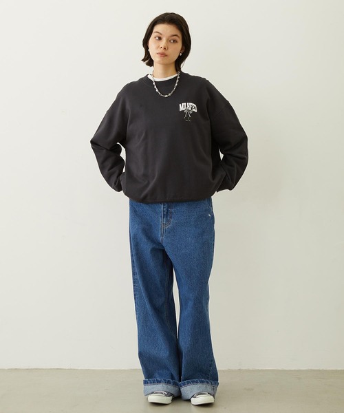 MILKFED.（ミルクフェド）の「RIBBON AND CHERRY SWEAT TOP（スウェット・レディース・ライトブルー/オートミール/チャコール・M/L）」の16枚目の写真