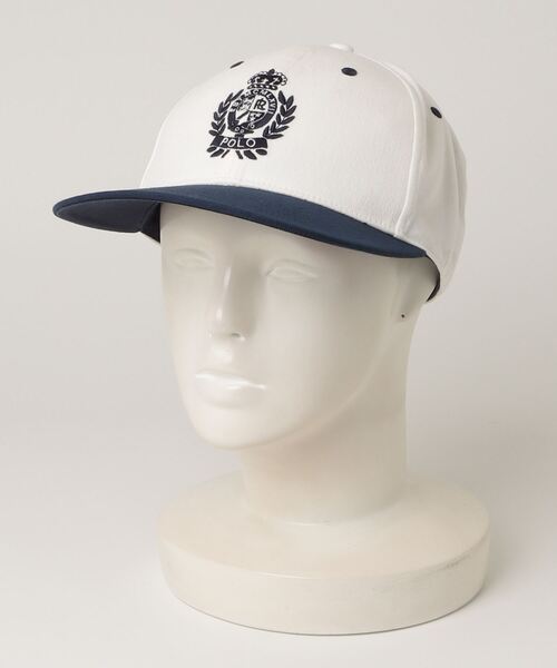 POLO RALPH LAUREN(ポロ ラルフ ローレン)の「ツートーン クレスト ツイル ボール キャップ(キャップ・メンズ・ホワイト・ONE)」の2枚目の写真