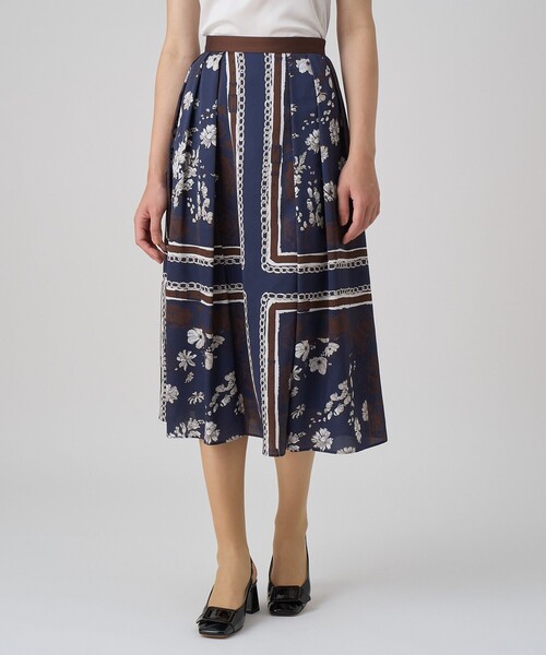 スカーフプリントタック スカート（スカート）｜ANAYI（アナイ）の