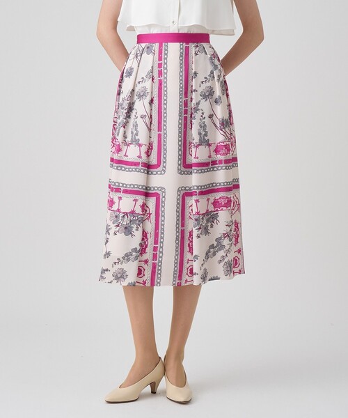 スカーフプリントタック スカート（スカート）｜ANAYI（アナイ）の