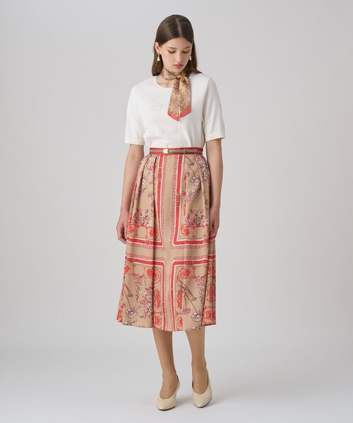 スカーフプリントタック スカート（スカート）｜ANAYI（アナイ）の