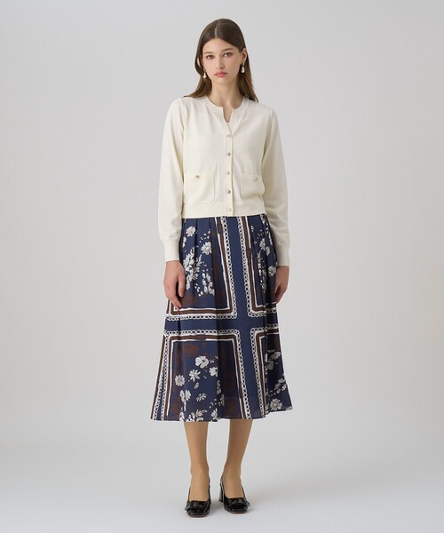 スカーフプリントタック スカート（スカート）｜ANAYI（アナイ）の