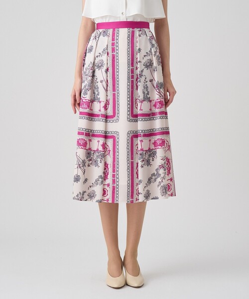 スカーフプリントタック スカート スカーフプリントタック スカート（スカート）｜ANAYI（アナイ）の