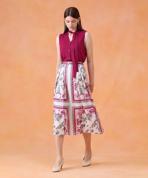 スカーフプリントタック スカート（スカート）｜ANAYI（アナイ）の