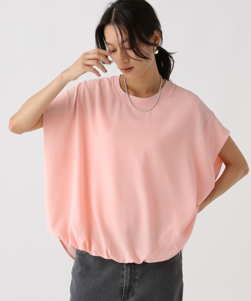 Elura(エルーラ)の「セミシアフレンチコンビT/592844(Tシャツ/カットソー・レディース・ブラック/オフホワイト/ピンク・FREE)」の2枚目の写真