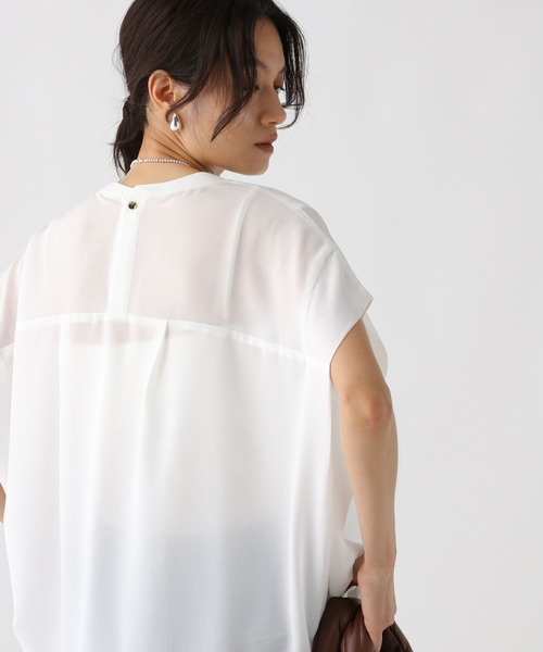 Elura(エルーラ)の「セミシアフレンチコンビT/592844(Tシャツ/カットソー・レディース・ブラック/オフホワイト/ピンク・FREE)」の5枚目の写真
