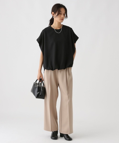 Elura(エルーラ)の「セミシアフレンチコンビT/592844(Tシャツ/カットソー・レディース・ブラック/オフホワイト/ピンク・FREE)」の6枚目の写真