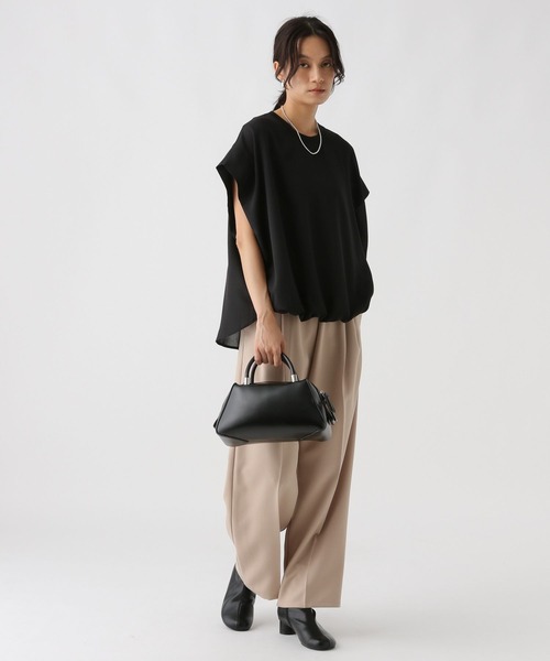 Elura(エルーラ)の「セミシアフレンチコンビT/592844(Tシャツ/カットソー・レディース・ブラック/オフホワイト/ピンク・FREE)」の7枚目の写真