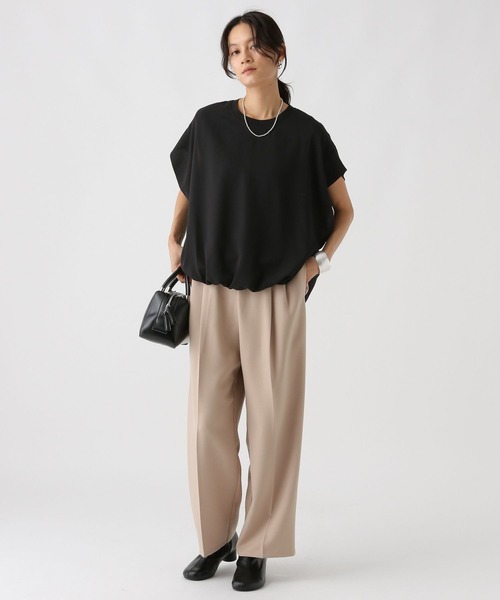 Elura(エルーラ)の「セミシアフレンチコンビT/592844(Tシャツ/カットソー・レディース・ブラック/オフホワイト/ピンク・FREE)」の8枚目の写真