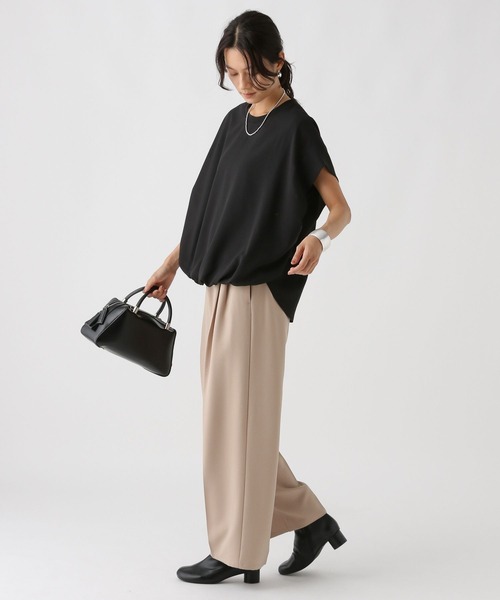 Elura(エルーラ)の「セミシアフレンチコンビT/592844(Tシャツ/カットソー・レディース・ブラック/オフホワイト/ピンク・FREE)」の9枚目の写真