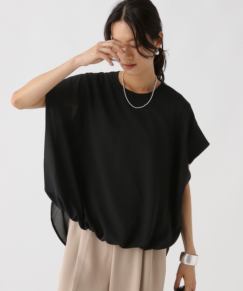 Elura(エルーラ)の「セミシアフレンチコンビT/592844(Tシャツ/カットソー・レディース・ブラック/オフホワイト/ピンク・FREE)」の10枚目の写真