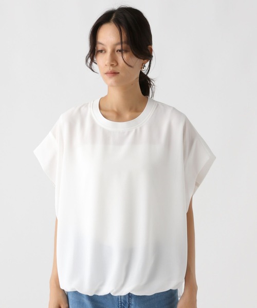 Elura(エルーラ)の「セミシアフレンチコンビT/592844(Tシャツ/カットソー・レディース・ブラック/オフホワイト/ピンク・FREE)」の16枚目の写真