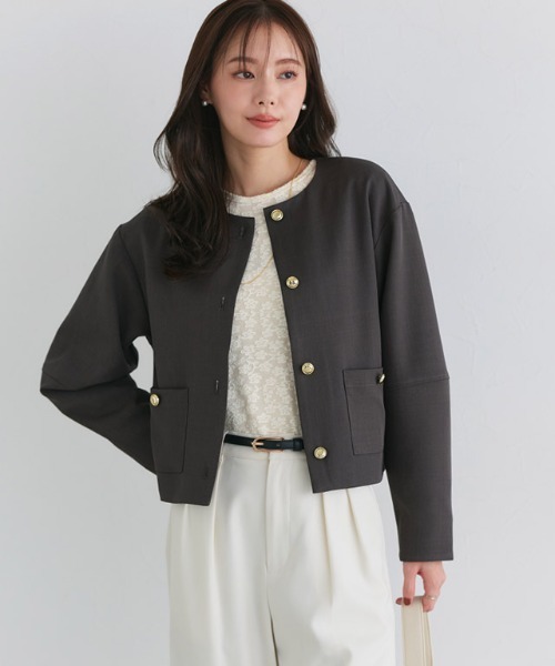 Pierrot(ピエロ)の「柄が選べるクルーネックロングスリーブシアーカットソー(Tシャツ/カットソー・レディース・アイボリー/ブルー系その他/ブラック/ホワイト系その他/シルバー/ブラック系その他2/ホワイト系その他2・L/M)」の18枚目の写真