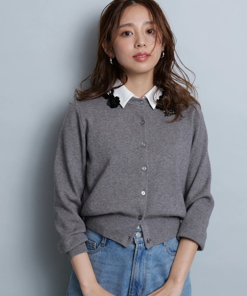 JUSGLITTY ビジューモチーフカーディガン JUSGLITTY（ジャスグリッティー）の「ビジューモチーフカーディガン