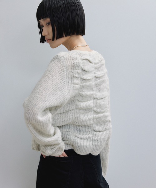 WEB限定】ダブルモヘアシャーリングカーディガン（カーディガン