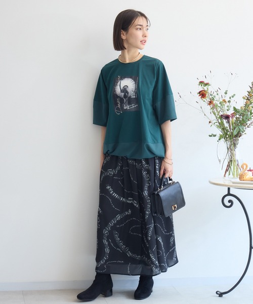 KATHARINE ROSS（キャサリンロス）の「【KATHARINE ROSS】バレエダンサープルオーバー（Tシャツ/カットソー・レディース・オフホワイト/ダークグリーン・MEDIUM）」の5枚目の写真