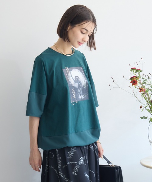 KATHARINE ROSS（キャサリンロス）の「【KATHARINE ROSS】バレエダンサープルオーバー（Tシャツ/カットソー・レディース・オフホワイト/ダークグリーン・MEDIUM）」の7枚目の写真