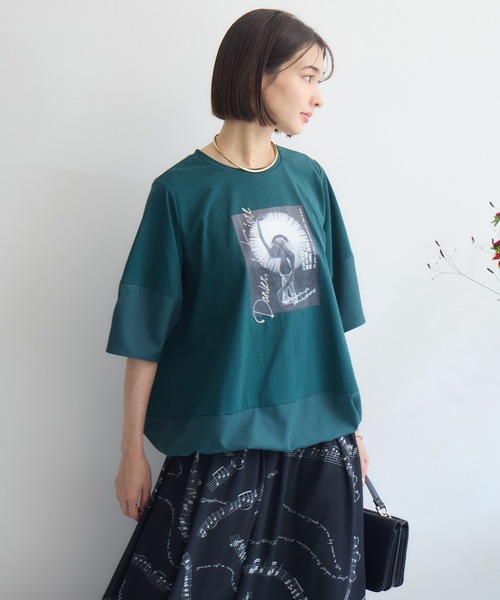 KATHARINE ROSS（キャサリンロス）の「【KATHARINE ROSS】バレエダンサープルオーバー（Tシャツ/カットソー・レディース・オフホワイト/ダークグリーン・MEDIUM）」の8枚目の写真