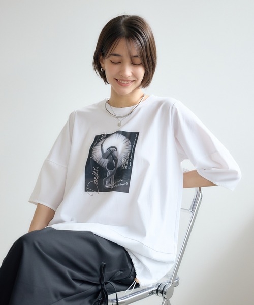 KATHARINE ROSS（キャサリンロス）の「【KATHARINE ROSS】バレエダンサープルオーバー（Tシャツ/カットソー・レディース・オフホワイト/ダークグリーン・MEDIUM）」の14枚目の写真