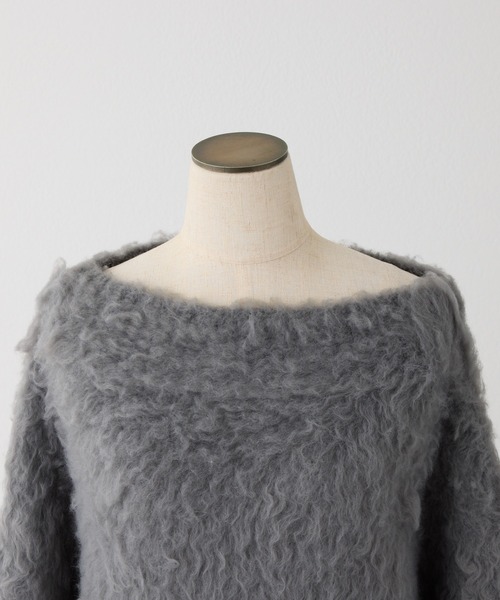 one after another NICE CLAUP（ワンアフターアナザーナイスクラップ）の「【今すぐお届け可能！お気に入り2.6万人超え！】ゆるたぽシルエット/メリーカールニットチュニック（ニット/セーター・レディース・オフホワイト/サックスブルー/ダークグレー/ピンク/ブラック・FREE）」の9枚目の写真