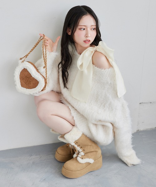 NICE CLAUP メリーカールニットチュニック one after another NICE CLAUP｜メリーカールチュニックニット