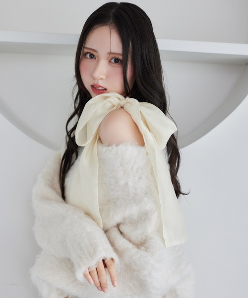 one after another NICE CLAUP（ワンアフターアナザーナイスクラップ）の「【今すぐお届け可能！お気に入り2.6万人超え！】ゆるたぽシルエット/メリーカールニットチュニック（ニット/セーター・レディース・オフホワイト/サックスブルー/ダークグレー/ピンク/ブラック・FREE）」の19枚目の写真