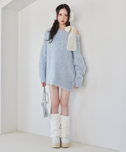 NICE CLAUP メリーカールニットチュニック one after another NICE CLAUP｜メリーカールチュニックニット