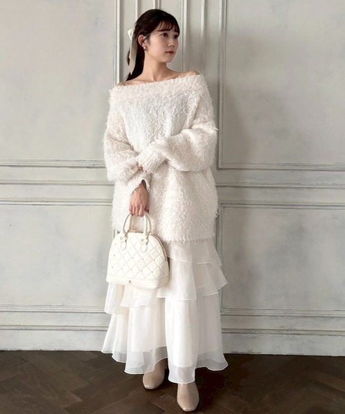 再入荷】メリーカールニットチュニック（ニット/セーター）｜one after