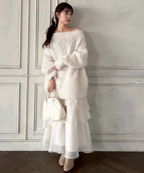 ナイスクラップ　NICECLAUP メリーカールチュニックニット one after another NICE CLAUP｜メリーカールチュニックニット