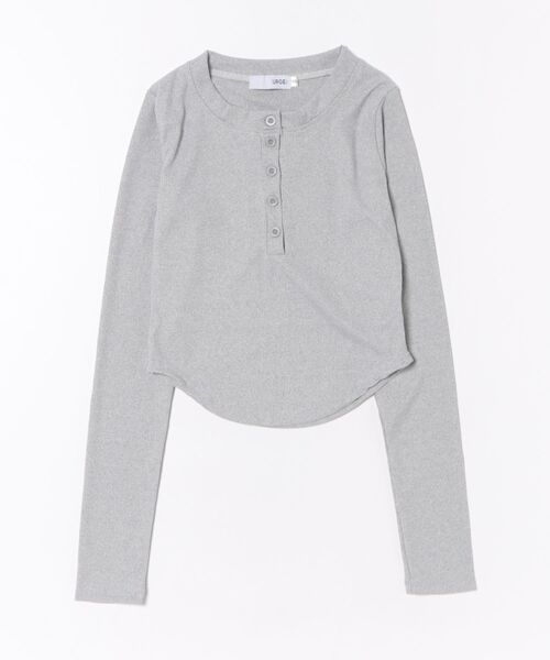 urge:(アージコロン )の「【URGE:】クロップド丈 ヘンリーネック 長袖 カットソー(Tシャツ/カットソー・レディース・ブラック/グレー/ホワイト・SMALL/MEDIUM/LARGE/X-LARGE)」の11枚目の写真