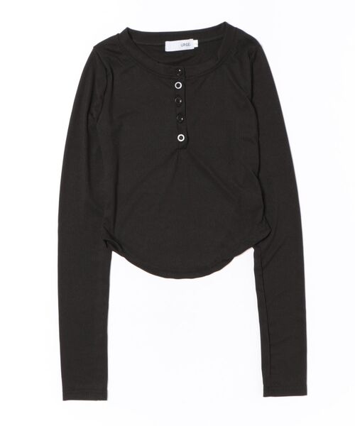 urge:(アージコロン )の「【URGE:】クロップド丈 ヘンリーネック 長袖 カットソー(Tシャツ/カットソー・レディース・ブラック/グレー/ホワイト・SMALL/MEDIUM/LARGE/X-LARGE)」の13枚目の写真