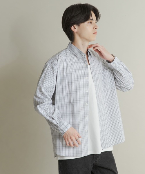 セール】マイクログラフチェックロングスリーブシャツ（シャツ