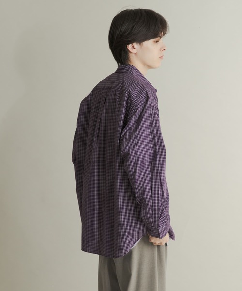 SENSE OF PLACE by URBAN RESEARCH(センスオブプレイスバイアーバンリサーチ)の「マイクログラフチェックロングスリーブシャツ(シャツ/ブラウス・メンズ・ホワイト系その他/パープル系その他/ブラック系その他・MEDIUM/LARGE)」の3枚目の写真