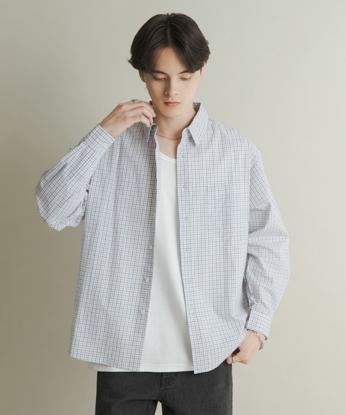 SENSE OF PLACE by URBAN RESEARCH(センスオブプレイスバイアーバンリサーチ)の「マイクログラフチェックロングスリーブシャツ(シャツ/ブラウス・メンズ・ホワイト系その他/パープル系その他/ブラック系その他・MEDIUM/LARGE)」の4枚目の写真