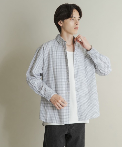 SENSE OF PLACE by URBAN RESEARCH(センスオブプレイスバイアーバンリサーチ)の「マイクログラフチェックロングスリーブシャツ(シャツ/ブラウス・メンズ・ホワイト系その他/パープル系その他/ブラック系その他・MEDIUM/LARGE)」の8枚目の写真