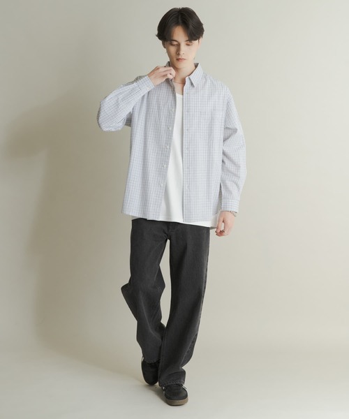 SENSE OF PLACE by URBAN RESEARCH(センスオブプレイスバイアーバンリサーチ)の「マイクログラフチェックロングスリーブシャツ(シャツ/ブラウス・メンズ・ホワイト系その他/パープル系その他/ブラック系その他・MEDIUM/LARGE)」の9枚目の写真