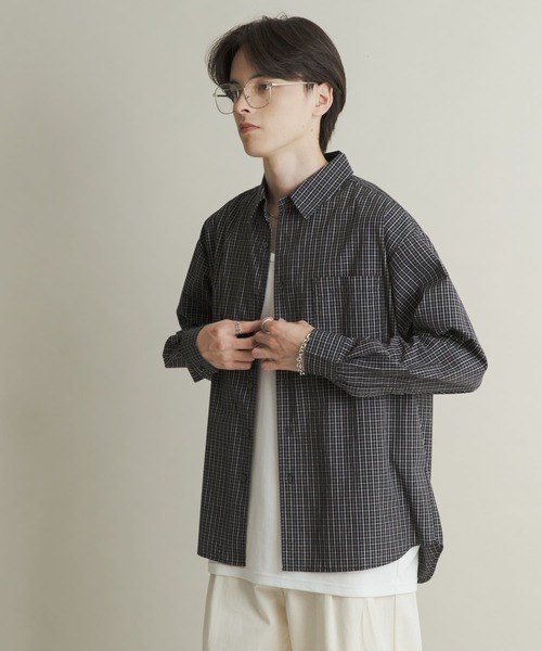 SENSE OF PLACE by URBAN RESEARCH(センスオブプレイスバイアーバンリサーチ)の「マイクログラフチェックロングスリーブシャツ(シャツ/ブラウス・メンズ・ホワイト系その他/パープル系その他/ブラック系その他・MEDIUM/LARGE)」の12枚目の写真