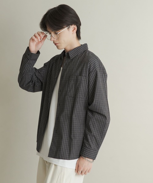 SENSE OF PLACE by URBAN RESEARCH(センスオブプレイスバイアーバンリサーチ)の「マイクログラフチェックロングスリーブシャツ(シャツ/ブラウス・メンズ・ホワイト系その他/パープル系その他/ブラック系その他・MEDIUM/LARGE)」の13枚目の写真