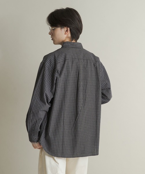 SENSE OF PLACE by URBAN RESEARCH(センスオブプレイスバイアーバンリサーチ)の「マイクログラフチェックロングスリーブシャツ(シャツ/ブラウス・メンズ・ホワイト系その他/パープル系その他/ブラック系その他・MEDIUM/LARGE)」の14枚目の写真