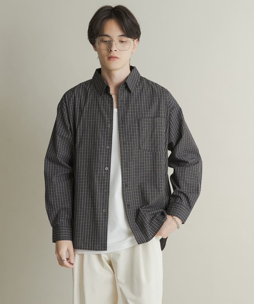 SENSE OF PLACE by URBAN RESEARCH(センスオブプレイスバイアーバンリサーチ)の「マイクログラフチェックロングスリーブシャツ(シャツ/ブラウス・メンズ・ホワイト系その他/パープル系その他/ブラック系その他・MEDIUM/LARGE)」の15枚目の写真