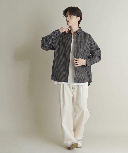 SENSE OF PLACE by URBAN RESEARCH(センスオブプレイスバイアーバンリサーチ)の「マイクログラフチェックロングスリーブシャツ(シャツ/ブラウス・メンズ・ホワイト系その他/パープル系その他/ブラック系その他・MEDIUM/LARGE)」の16枚目の写真