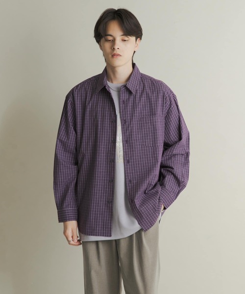 SENSE OF PLACE by URBAN RESEARCH(センスオブプレイスバイアーバンリサーチ)の「マイクログラフチェックロングスリーブシャツ(シャツ/ブラウス・メンズ・ホワイト系その他/パープル系その他/ブラック系その他・MEDIUM/LARGE)」の19枚目の写真