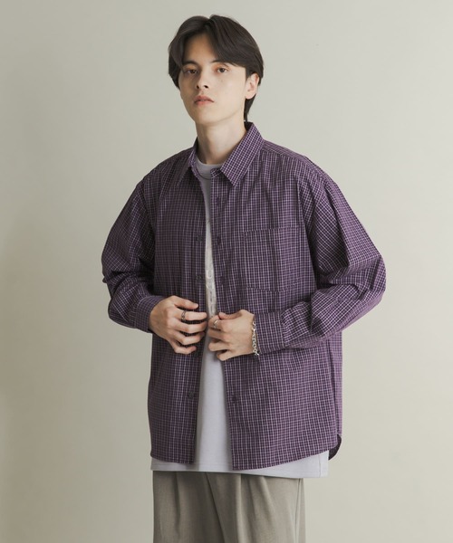 SENSE OF PLACE by URBAN RESEARCH(センスオブプレイスバイアーバンリサーチ)の「マイクログラフチェックロングスリーブシャツ(シャツ/ブラウス・メンズ・ホワイト系その他/パープル系その他/ブラック系その他・MEDIUM/LARGE)」の20枚目の写真