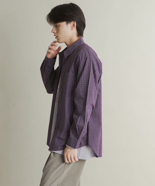 SENSE OF PLACE by URBAN RESEARCH(センスオブプレイスバイアーバンリサーチ)の「マイクログラフチェックロングスリーブシャツ(シャツ/ブラウス・メンズ・ホワイト系その他/パープル系その他/ブラック系その他・MEDIUM/LARGE)」の21枚目の写真