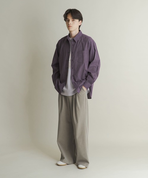 セール】マイクログラフチェックロングスリーブシャツ（シャツ